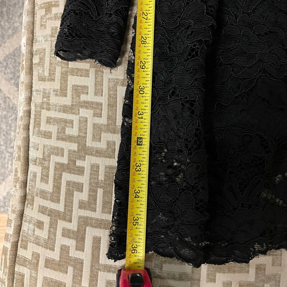Long Sleeve Black Lace Cocktail Dress - Picture 5 of 7